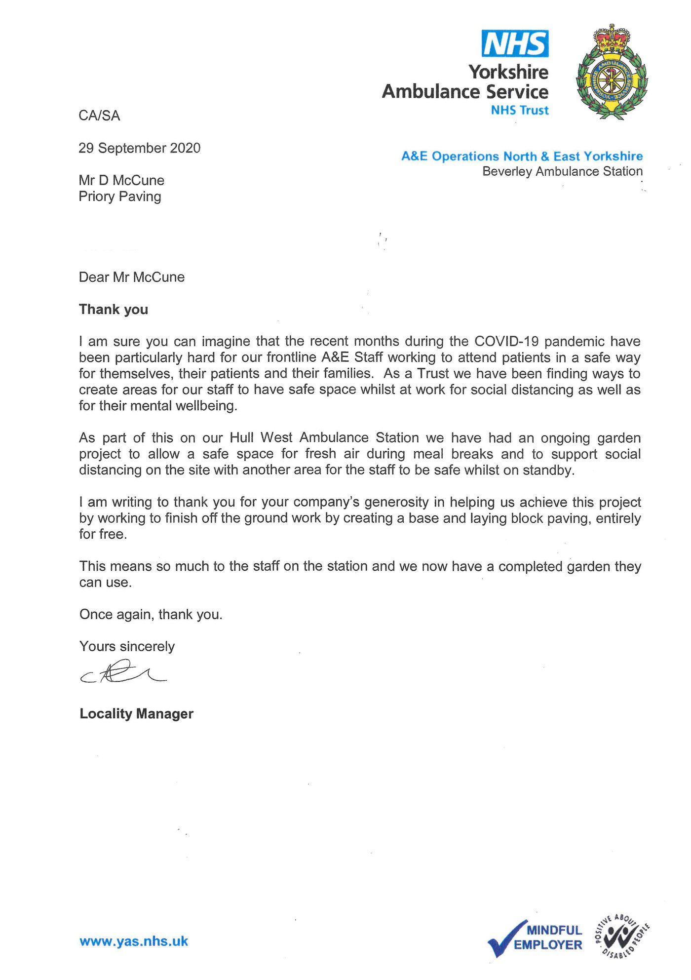 PP NHS letter